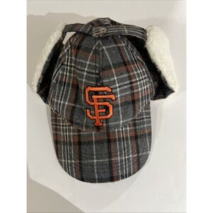 SF Giants Snapback Ear Warmer Plaid Hat Cap.